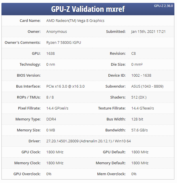 AMD Ryzen 7 5800G - nowe informacje o procesorze APU Cezanne dla desktopów. PCIe 3.0 oraz Vega 8 na pokładzie [2]