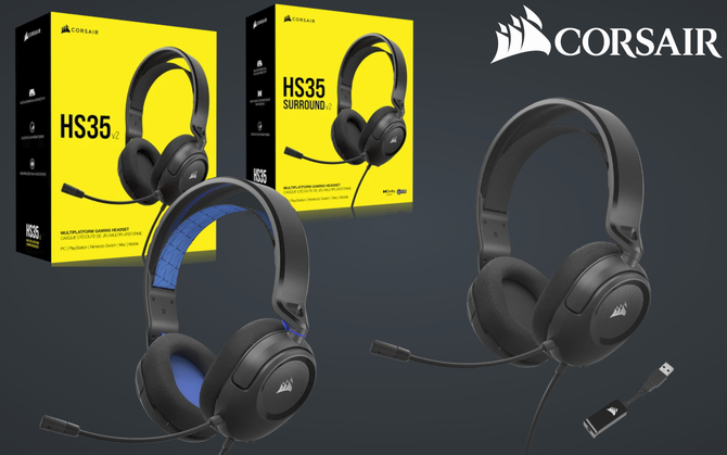 Corsair HS35 v2 i HS35 SURROUND v2 - zaprezentowano odświeżone modele niedrogich słuchawek gamingowych [1]