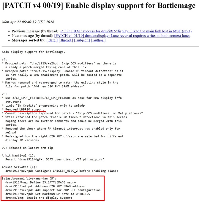 Karty graficzne Intel Battlemage otrzymają obsługę standardu DisplayPort 2.1 w wariancie UHBR13.5 [2]