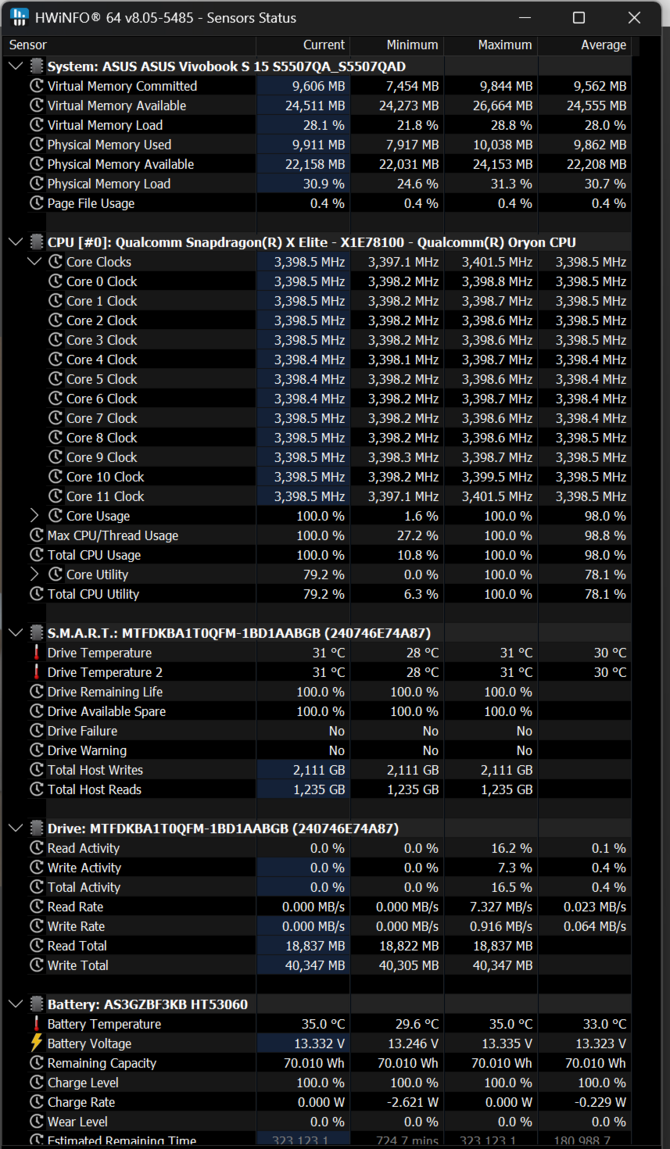 Test ASUS Vivobook S 15 OLED z procesorem Qualcomm Snapdragon X Elite i układem graficznym Adreno X1 [nc1]