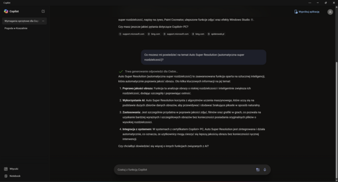 Test Copilot+ PC - Omawiamy dostępne funkcje AI, tj. aplikację Copilot oraz Automatic Super Resolution [nc1]