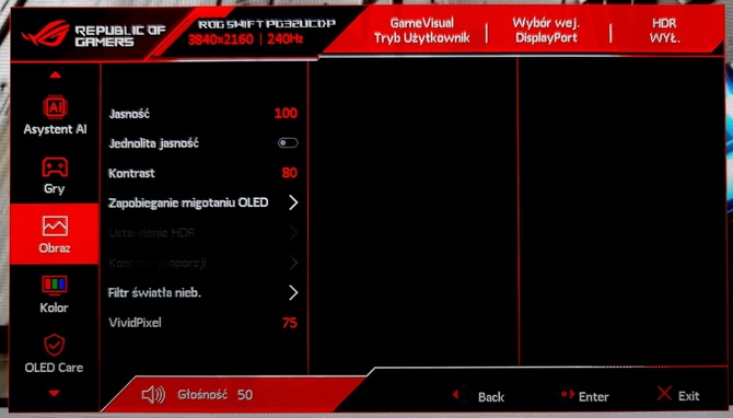 Test ASUS ROG Swift OLED PG32UCDP - Monitor 4K OLED dla graczy z trybem 4K 240 Hz oraz Full HD 480 Hz [nc1]