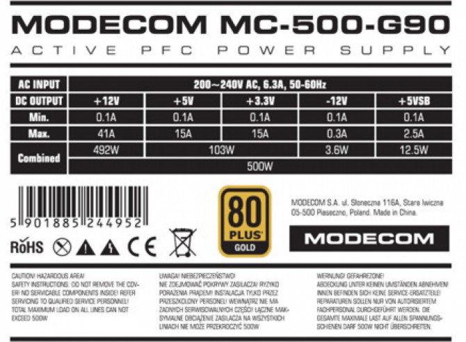 Modecom MC-500-G90 GOLD - Nowy zasilacz z ambicjami [1]