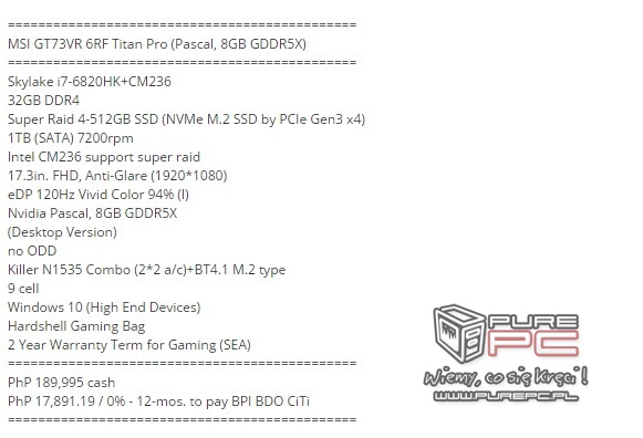 Notebooki MSI wyposażone w karty NVIDIA GeForce GTX 10x0 [8]