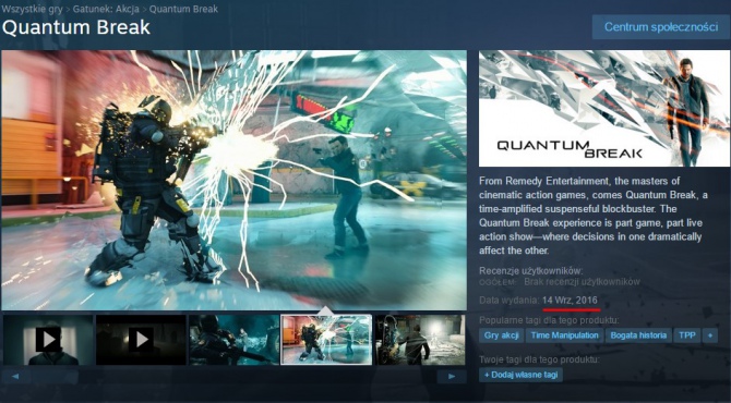 Quantum Break pojawi się w edycji pudełkowej oraz na Steamie [1]