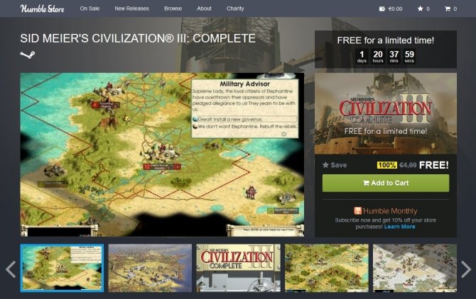 Sid Meier's Civilization III za darmo na Humble Bundle [1]