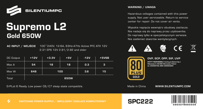 SilentiumPC Supremo L2 650 W - Tanie i mocne 80 Plus Gold [2]