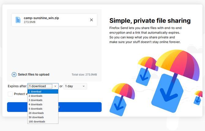 Poznajcie Firefox Send, nowy serwis wymiany plików z limitami [1]