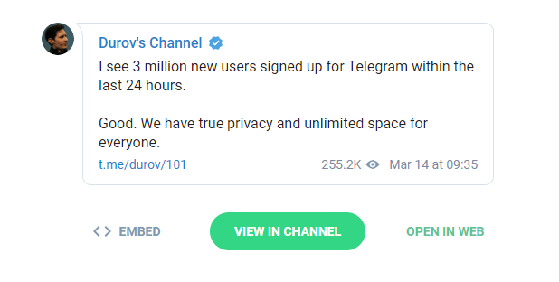 Podczas awarii Facebooka Telegram zyskał 3 mln użytkowników [1]