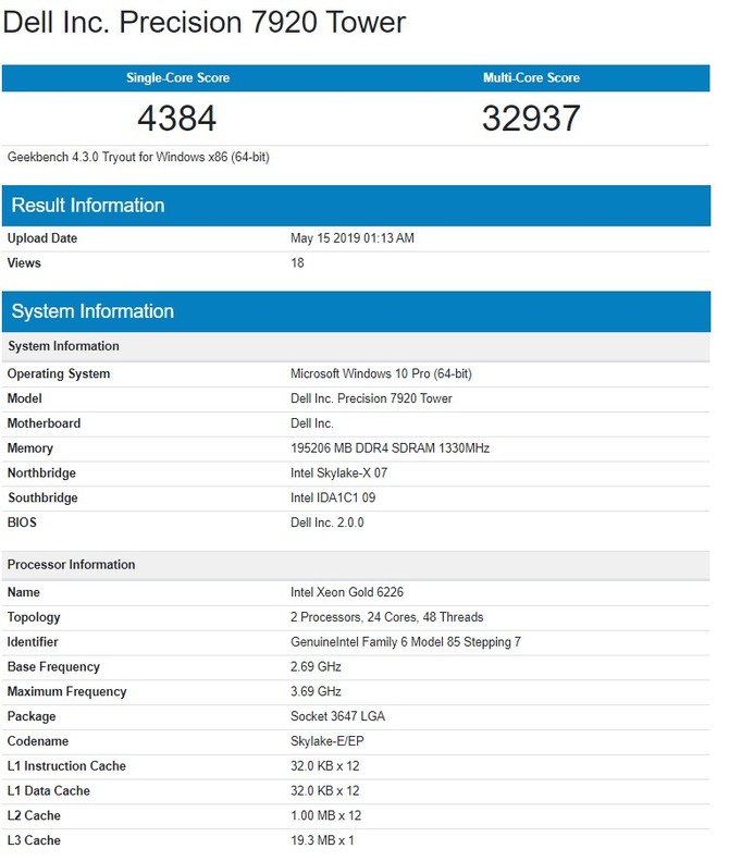 Serwerowy Xeon Gold 6226 to Intel Ice Lake z 12 rdzeniami [3]