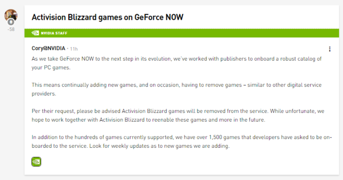 Activision Blizzard znika z GeForce Now. Platforma bez Call of Duty [1]