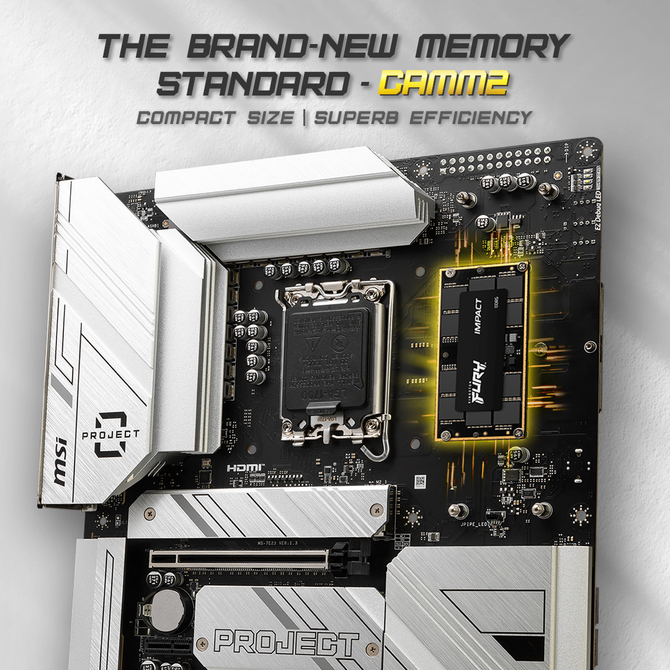 MSI Project Zero - nowe płyty główne wykorzystają pamięć RAM w standardzie CAMM2. To koniec ograniczeń dla chłodzeń CPU [2]