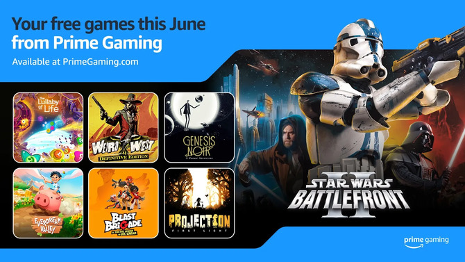 Prime Gaming - pełna oferta darmowych gier na czerwiec 2024. Wśród nich Star Wars Battlefront II (Classic, 2005) [1]
