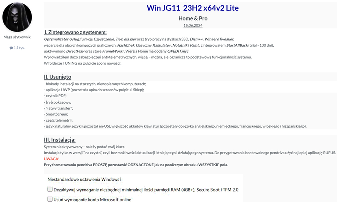 Windows JG11 Lite - nowa, zmodyfikowana wersja systemu, która została odchudzona m.in. z telemetrii   [2]