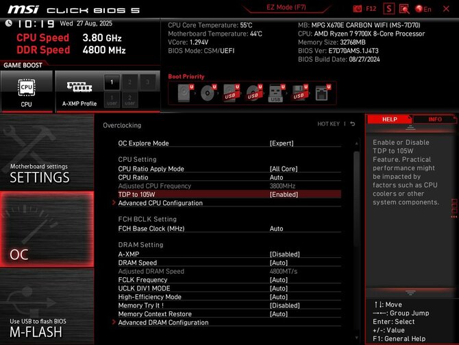 Wyższe TDP dla procesorów AMD Ryzen 7 9700X i Ryzen 5 9600X. MSI jako pierwsze udostępnia nową opcję w aktualizacji BIOS-u [2]